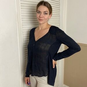 Calypso St. Barth Black Linen Top